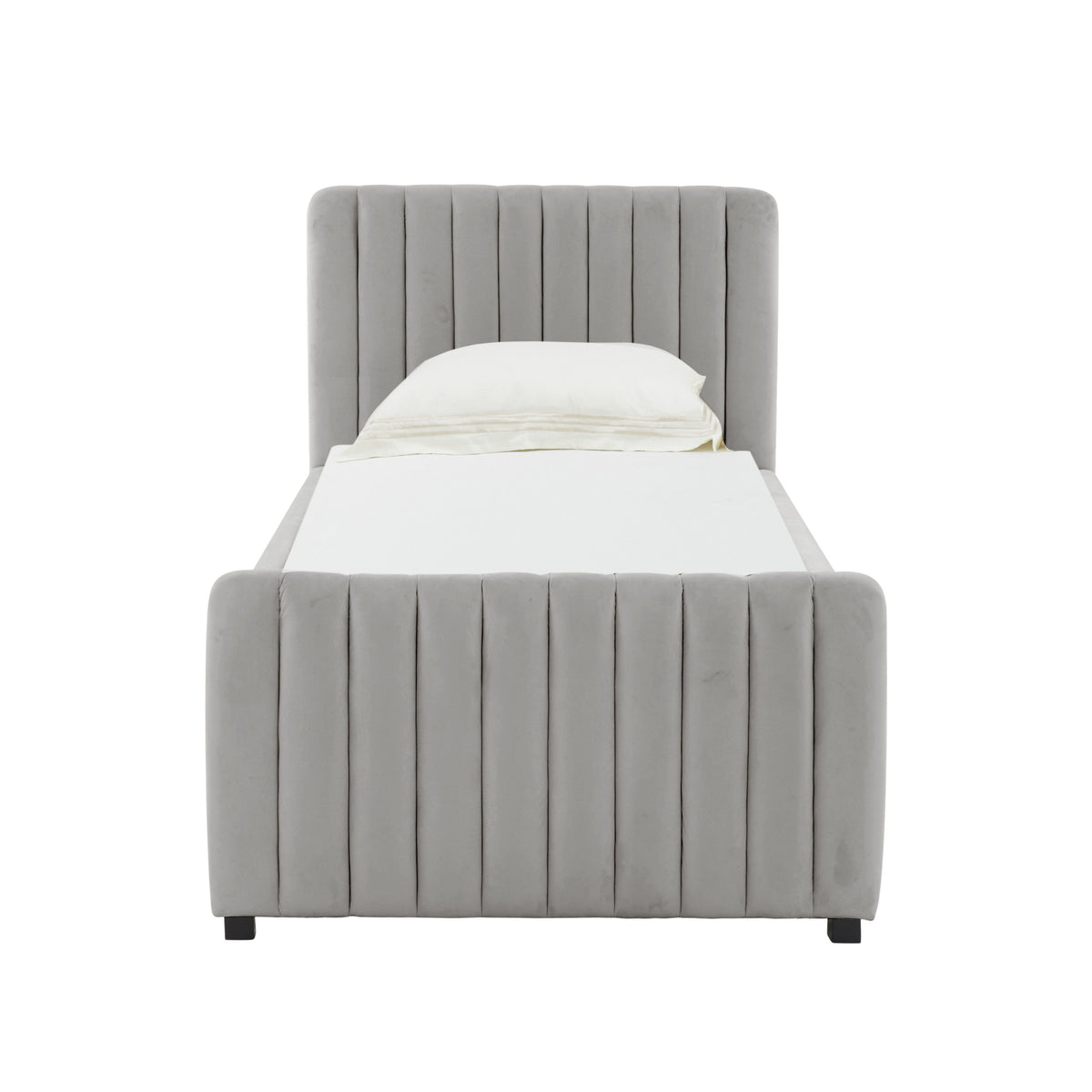 Cassie Grey Velvet Trundle Bed - Luxury Living Collection