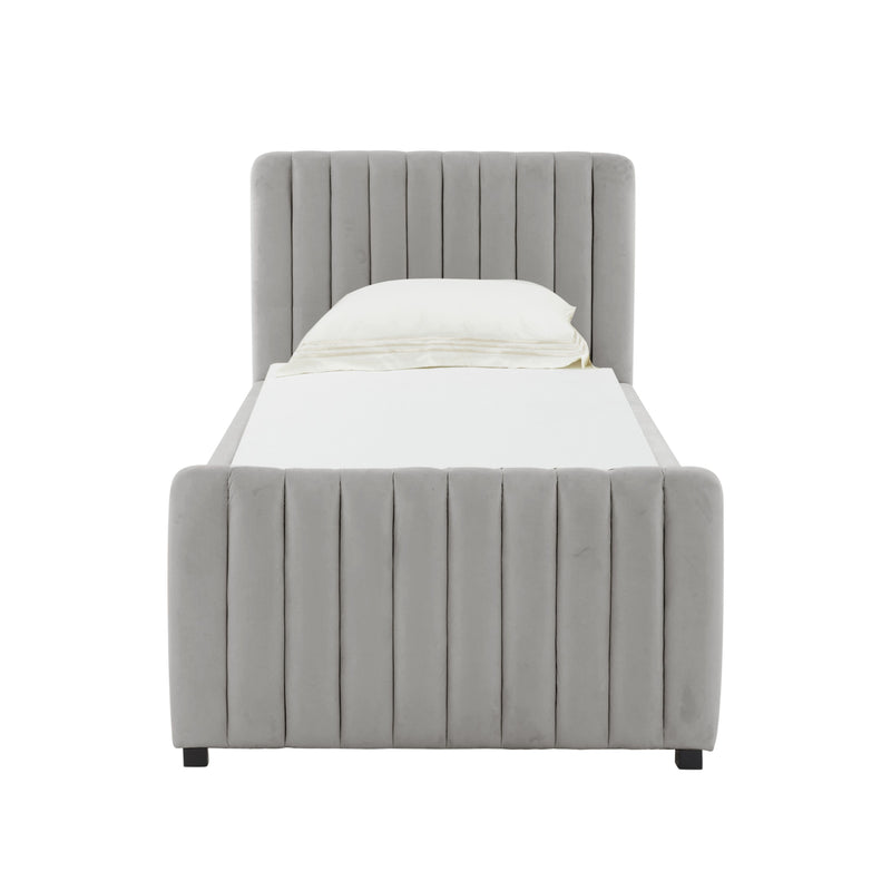 Cassie Grey Velvet Trundle Bed - Luxury Living Collection