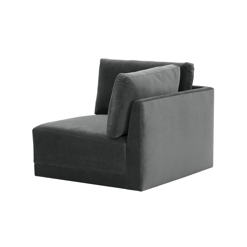 Valentina Charcoal Velvet Modular Corner Seat - Luxury Living Collection