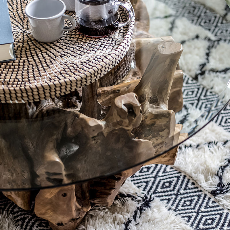 Small Natural Teak Root Coffee Table