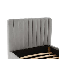 Cassie Grey Velvet Trundle Bed - Luxury Living Collection