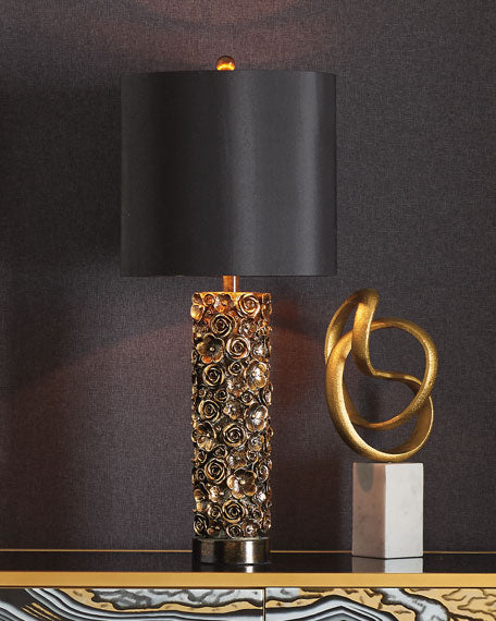 Velora Distressed Blooms Table Lamp - Luxury Living Collection