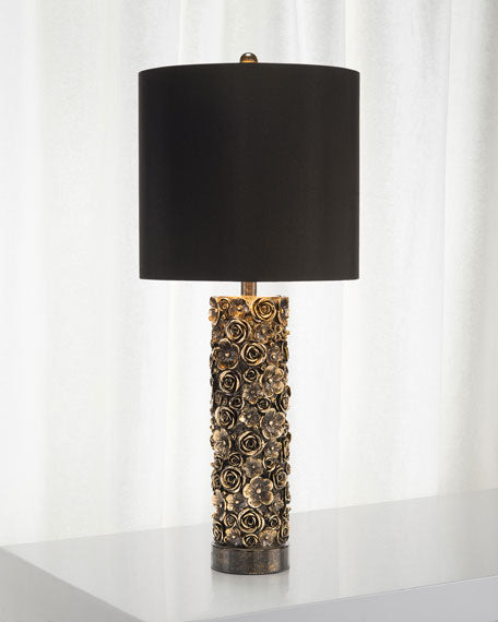 Velora Distressed Blooms Table Lamp - Luxury Living Collection