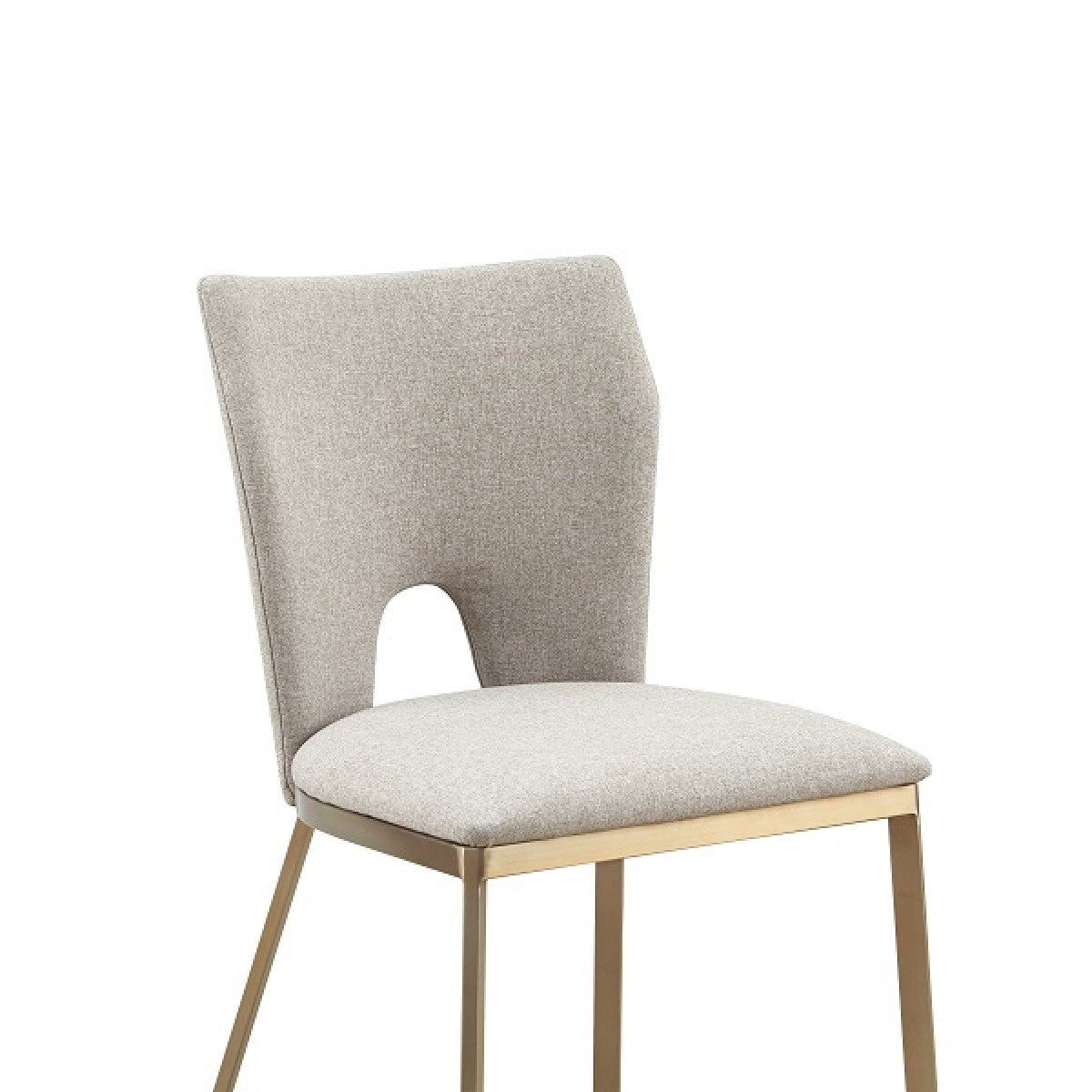 Divya Beige & Brass Dining Chair (Set of 2)