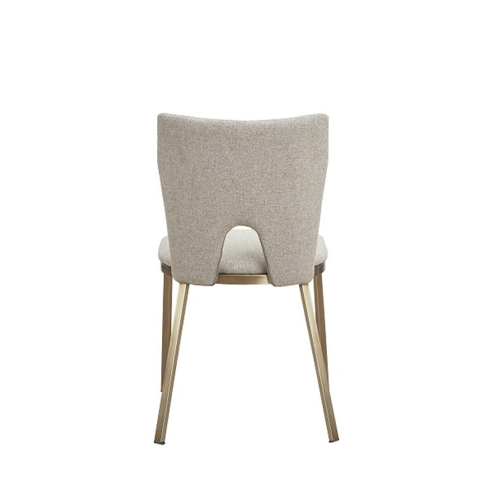 Divya Beige & Brass Dining Chair (Set of 2)