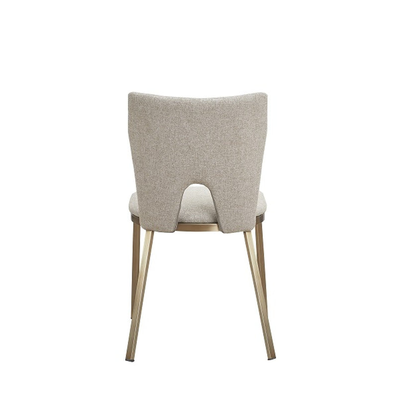 Divya Beige & Brass Dining Chair (Set of 2)