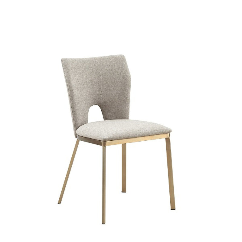 Divya Beige & Brass Dining Chair (Set of 2)