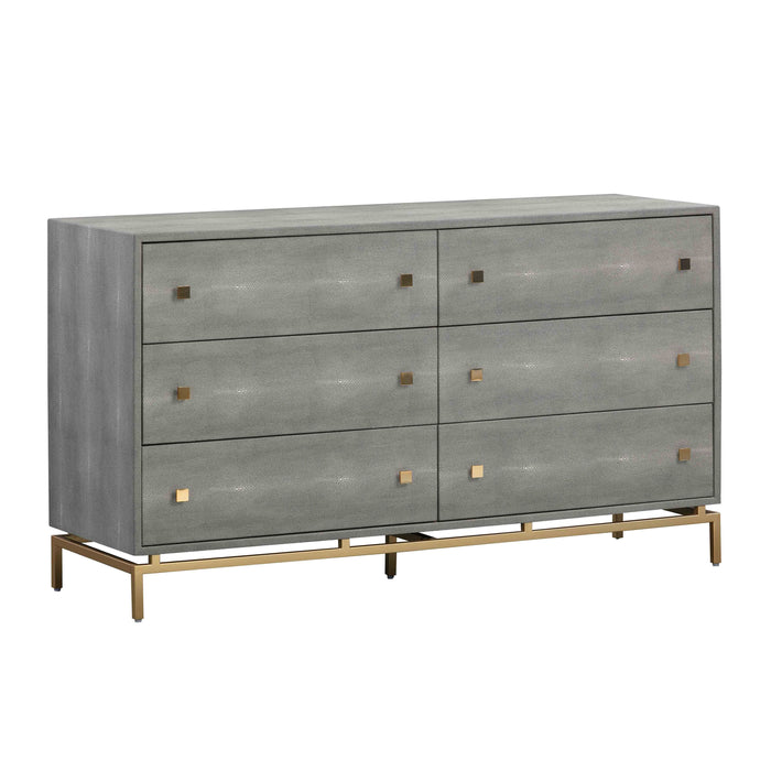 Donatella Shagreen 6 Drawer Dresser - Luxury Living Collection