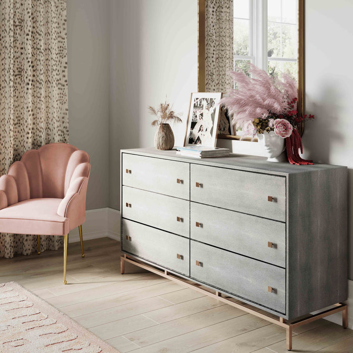 Donatella Shagreen 6 Drawer Dresser - Luxury Living Collection