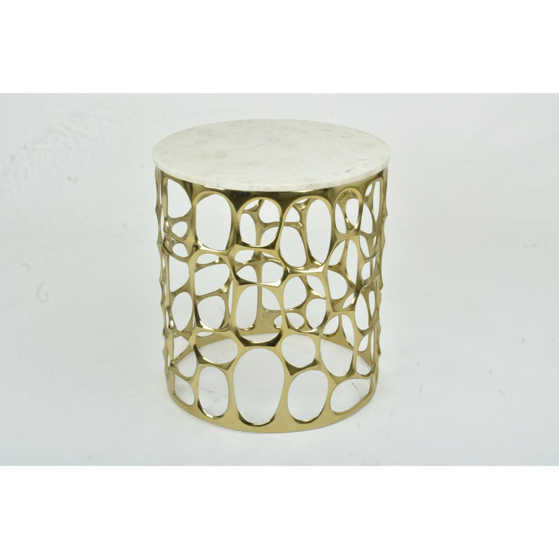 Drea Gold Marble Top End Table