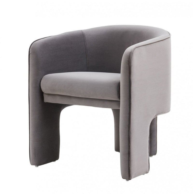 Arlia Modern Dark Grey Velvet Accent Chair
