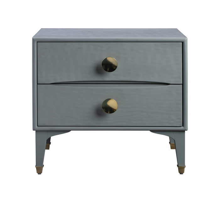 Dilara 25” 2 Drawer Grey Nightstand - Luxury Living Collection