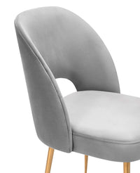 Giada Light Grey Velvet Chair - Luxury Living Collection