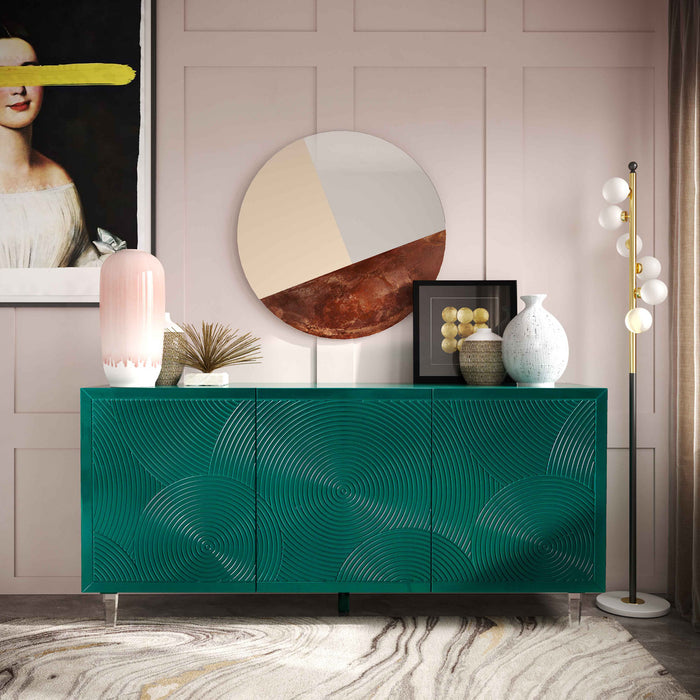 Dharma Green Lacquer Buffet - Luxury Living Collection