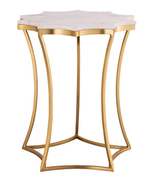 Diana White Marble With Gold Base Side Table - Luxury Living Collection