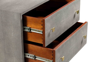 Donatella Cherry Wood With Textured Shagreen Nightstand - Luxury Living Collection