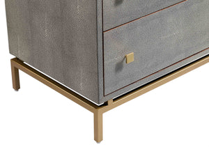 Donatella Cherry Wood With Textured Shagreen Nightstand - Luxury Living Collection