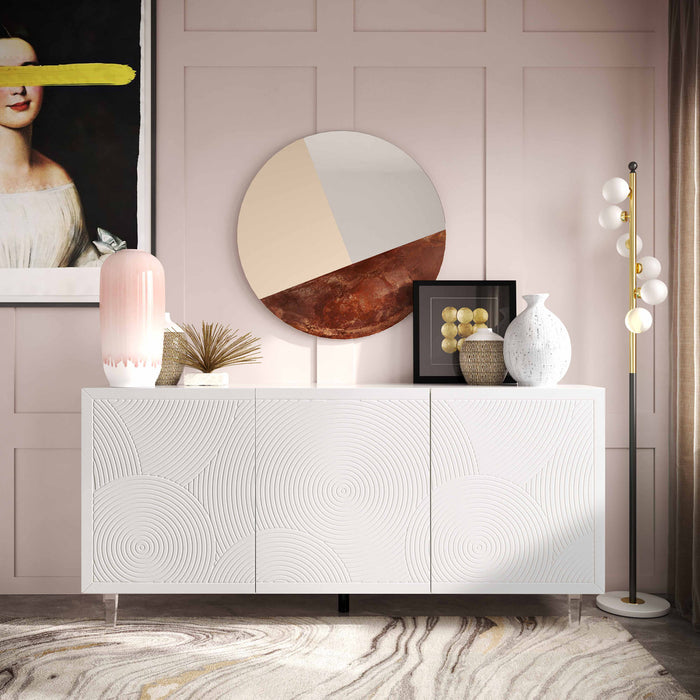 Dharma White Lacquer Buffet - Luxury Living Collection