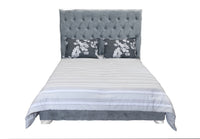 Marleigh Grey Microsuede Queen Bed