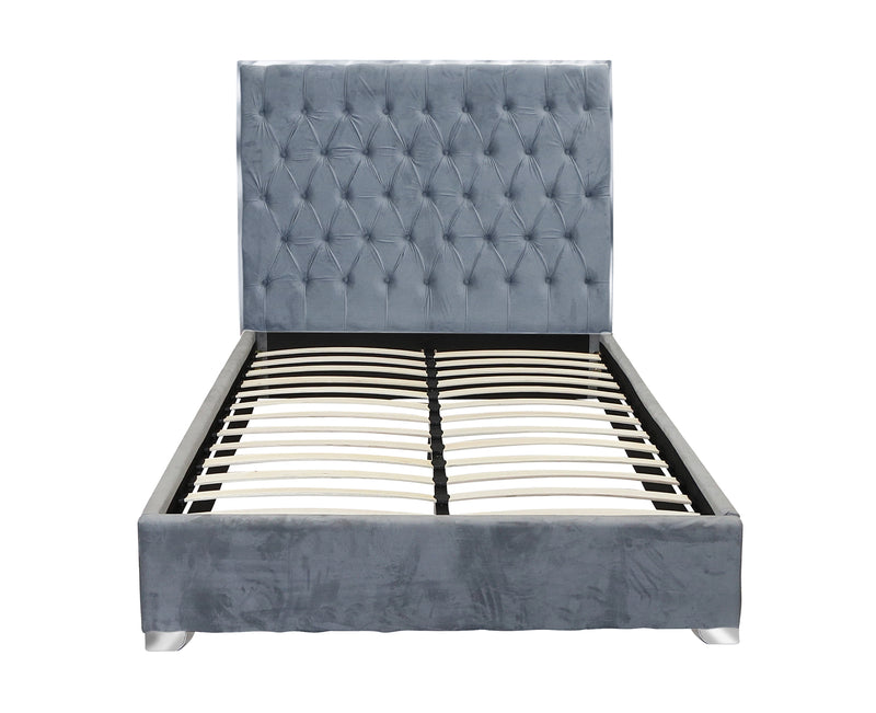 Marleigh Grey Microsuede Queen Bed