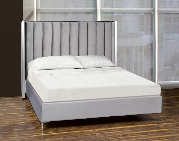 Nataly Grey Microsuede Bed