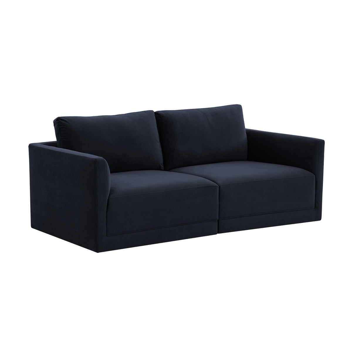 Valentina Navy Velvet Modular Loveseat - Luxury Living Collection