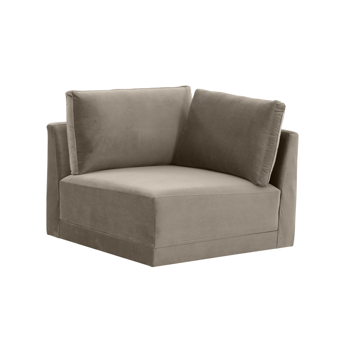 Valentina Taupe Velvet Modular Corner Seat - Luxury Living Collection