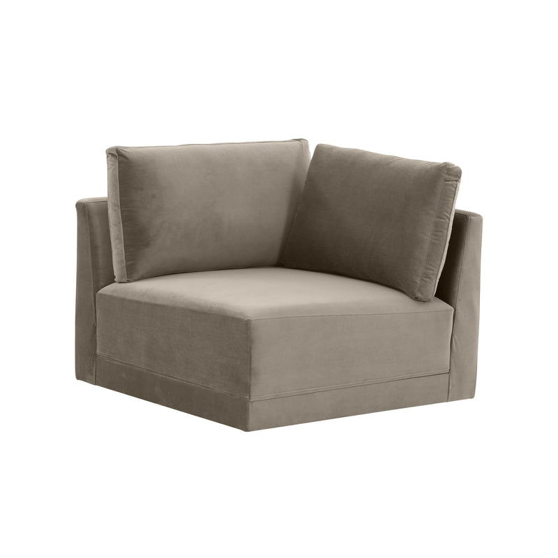 Valentina Taupe Velvet Modular Corner Seat - Luxury Living Collection