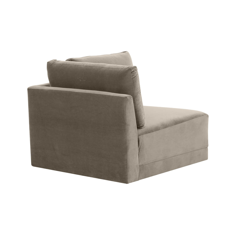 Valentina Taupe Velvet Modular Corner Seat - Luxury Living Collection