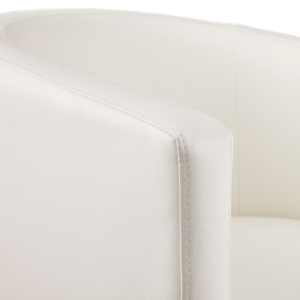 Mariel White Leatherette Accent Chair