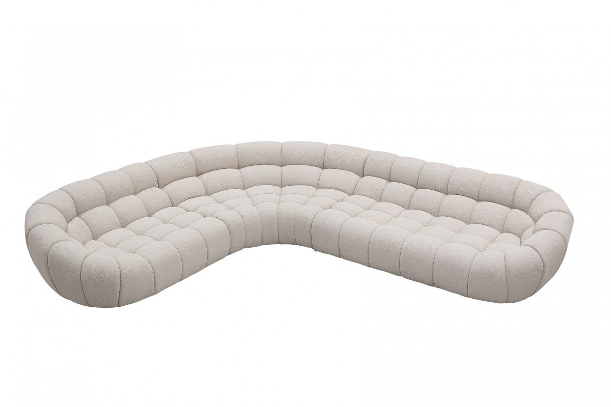 Nicoma Modern Beige Curved Sectional Sofa