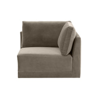 Valentina Taupe Velvet Modular Corner Seat - Luxury Living Collection