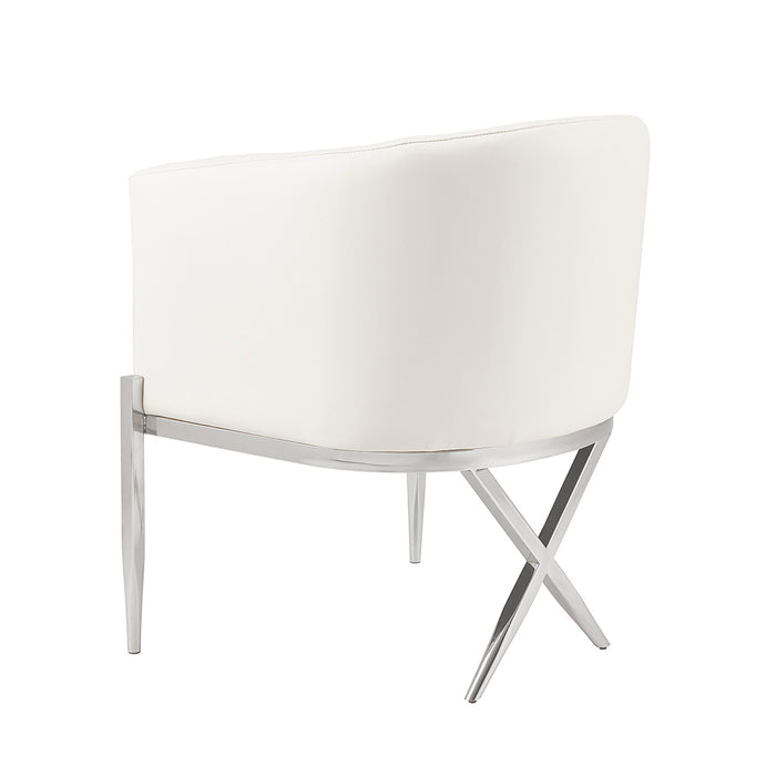 Mariel White Leatherette Accent Chair