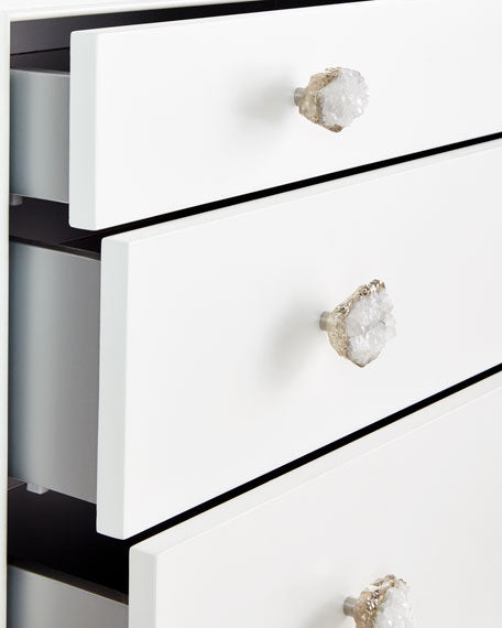 Ernestine Ice White Three-Drawer Chest - Luxury Living Collection