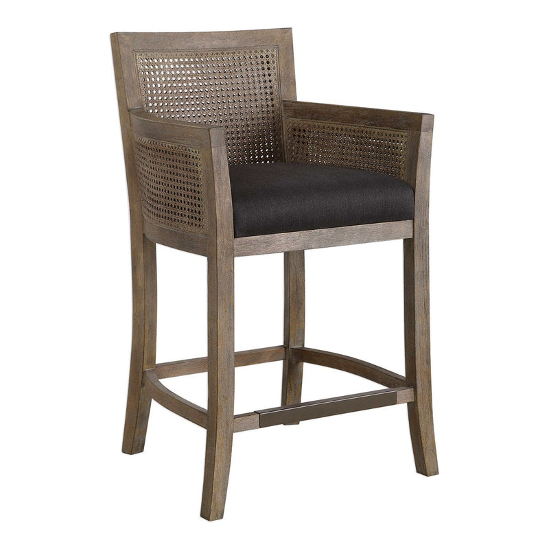 Ennis Dark Grey & Antique Bronze Counter Chair