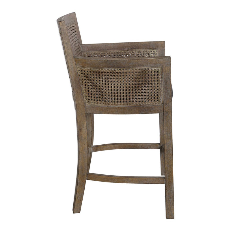 Ennis Dark Grey & Antique Bronze Counter Chair