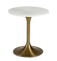 Rayne Glam White Marble & Gold End Table