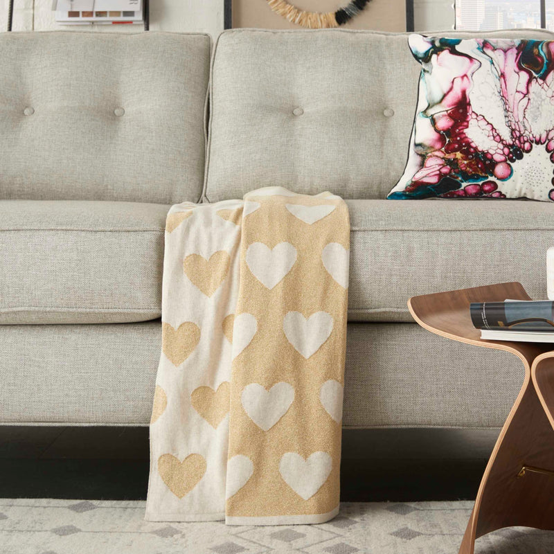 Ellerie 30" x 40" Gold Throw Blanket - Elegance Collection