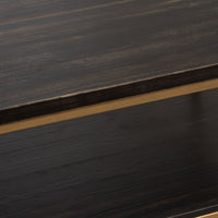 Lyra Dark Brown with Hand Brushed Gold Rectangular Cocktail Table - Luxury Living Collection