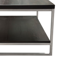 Lyra Dark Brown with Hand Brushed Silver Rectangular Cocktail Table - Luxury Living Collection