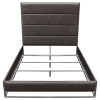 Lyra Weathered Grey Leatherette with Brushed Silver Bed - Luxury Living Collection