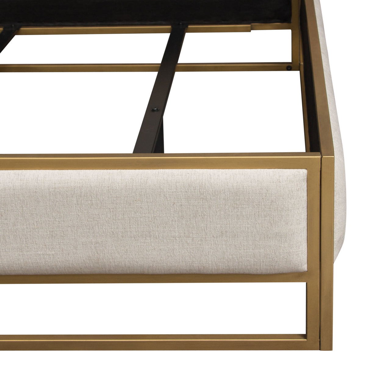 Lyra Sand Fabric with Hand Brushed Gold Bed - Luxury Living Collection