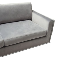 Athena Platinum Grey Velvet Sectional - Luxury Living Collection