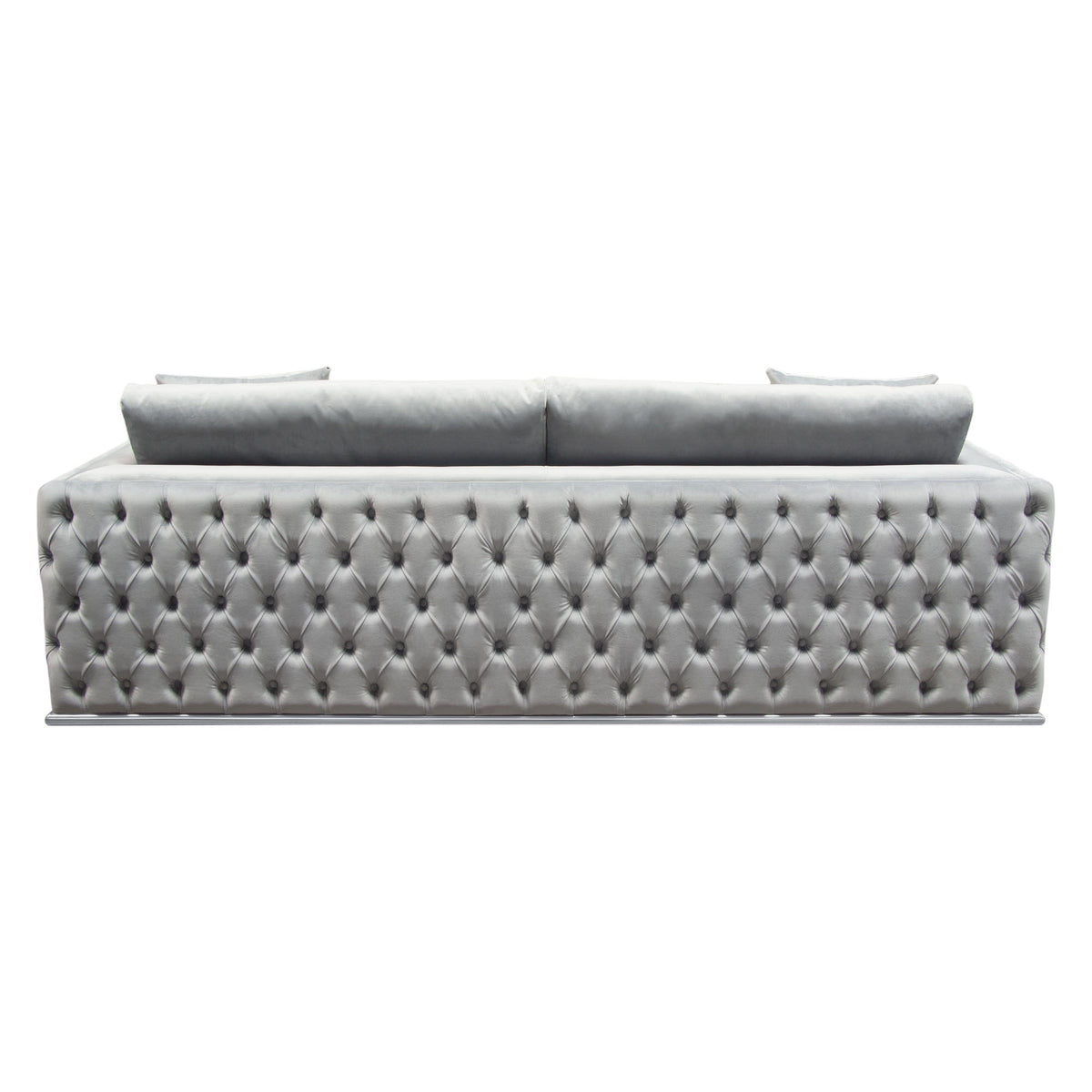 Athena Platinum Grey Velvet Sofa - Luxury Living Collection