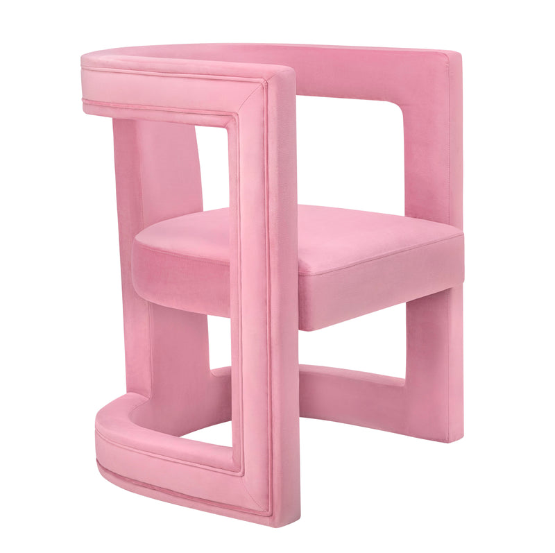 Eulalie Pink Velvet Chair - Luxury Living Collection