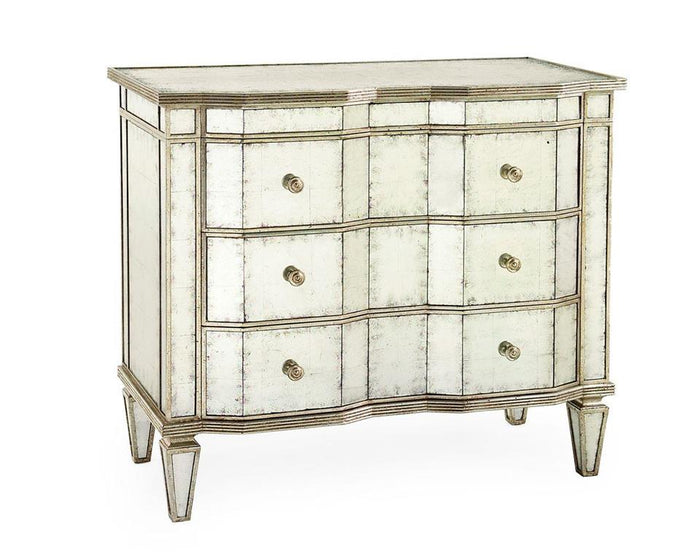 Keturah Three-Drawer Chest with Silver-Leaf Molding - Luxury Living Collection