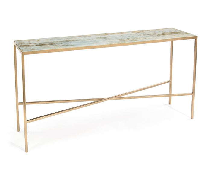 Adelia Lustrous Sky Sofa Table - Luxury Living Collection