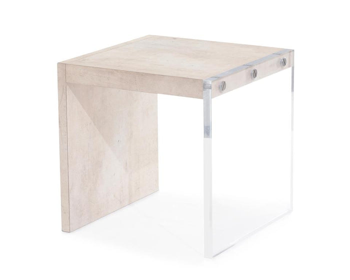 Lotus Tiza Gesso End Table - Luxury Living Collection