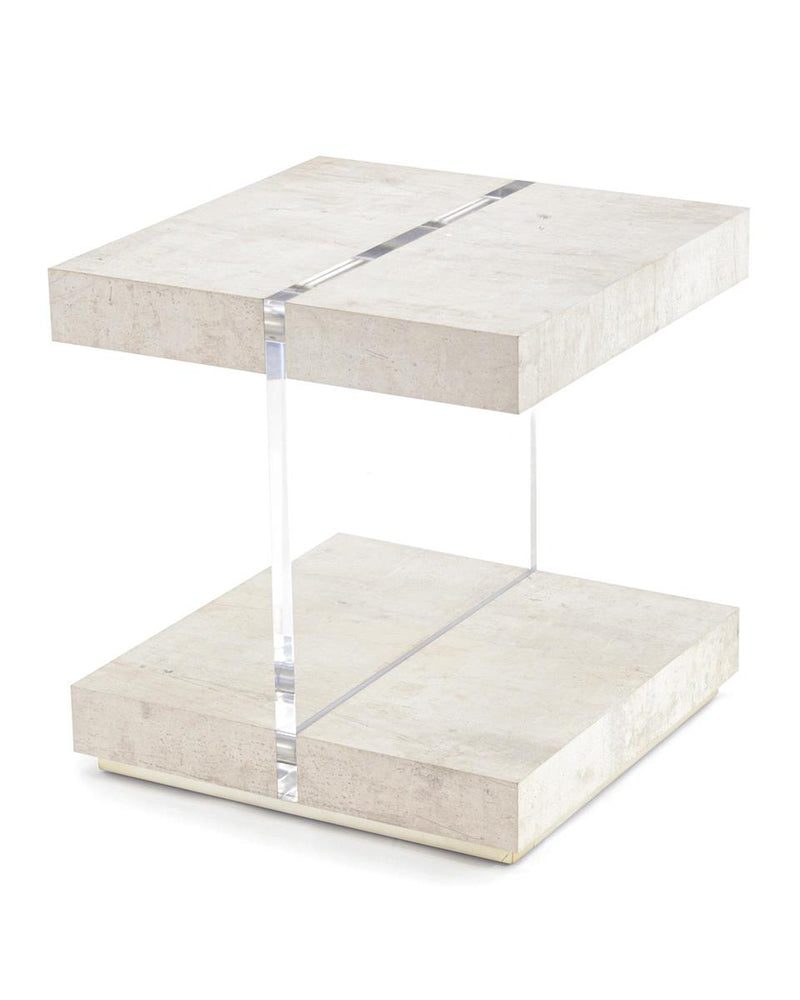 Lotus Tiza Gesso Side Table - Luxury Living Collection