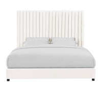 Leili White Velvet Bed - Luxury Living Collection